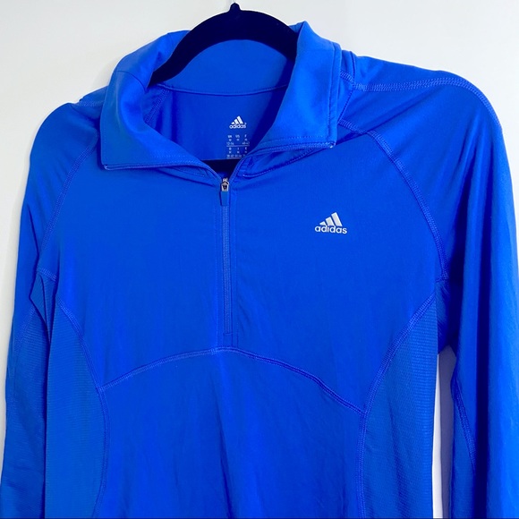 SOLD • ADIDAS Climalite Pullover Track Jacket • Blue - Picture 1 of 7